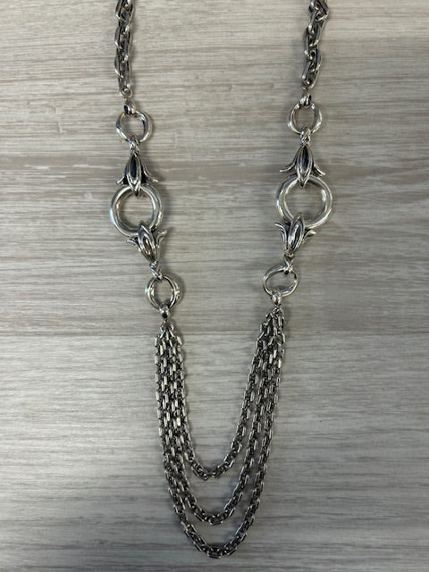 Ann King Statement Necklace Sterling Silver 22" Cable Chain