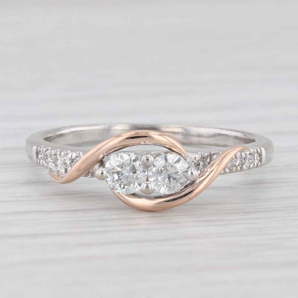 Light Gray Ever Us 0.50ctw Diamond Ring 14k White Rose Gold Sz 10.5 Anniversary Engagement