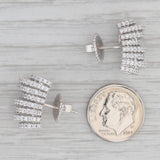 1ctw Cubic Zirconia Beveled Earrings 14k White Gold Studs