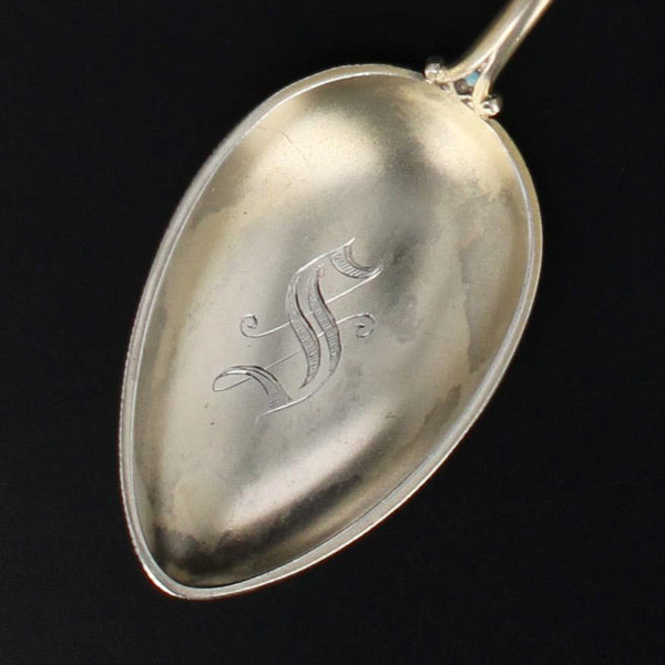 Dark Gray David Andersen Norway Dragestil Spoon Demitasse Sterling Silver Enamel Monogram