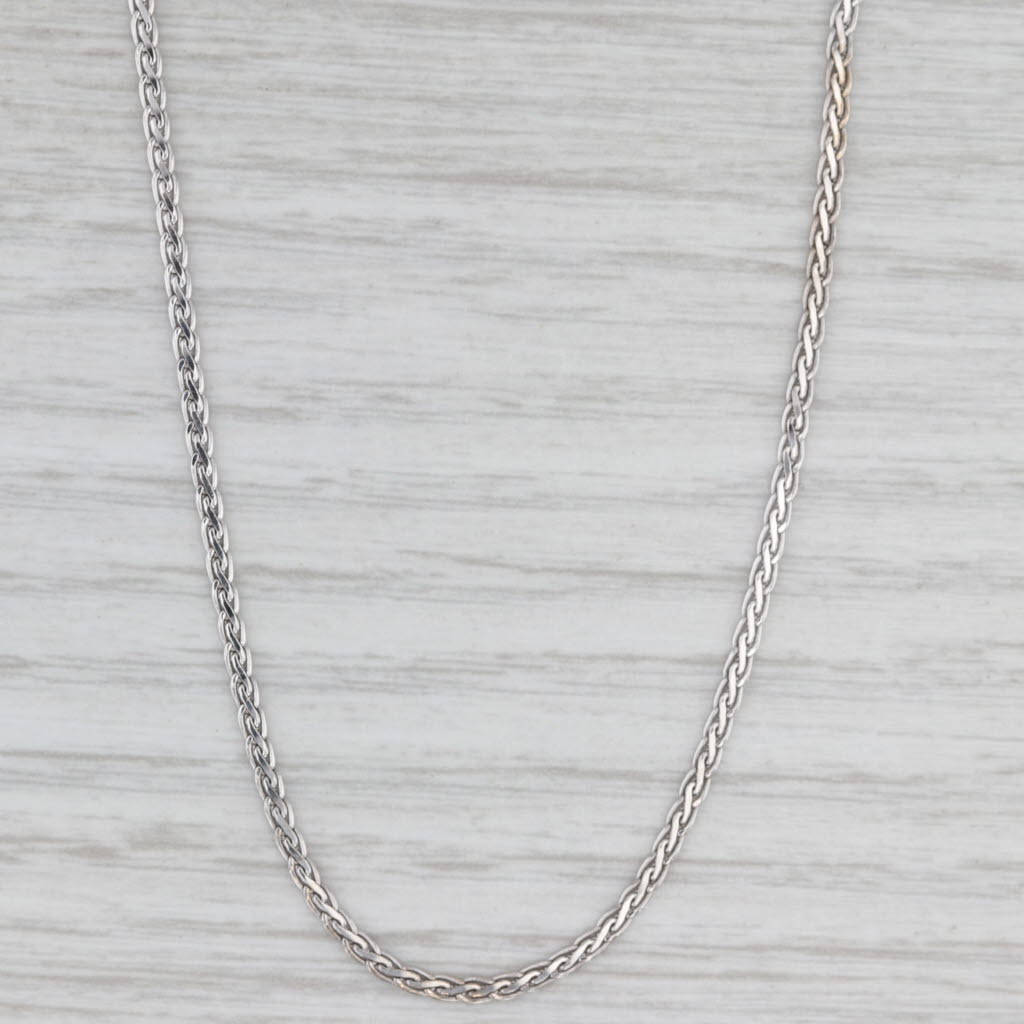 Woven S-Link Chain Necklace 14k White Gold 18" 1.7mm
