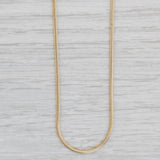 Light Gray 18" 1.4mm Omega Chain Necklace 10k Yellow Gold Lobster Clasp
