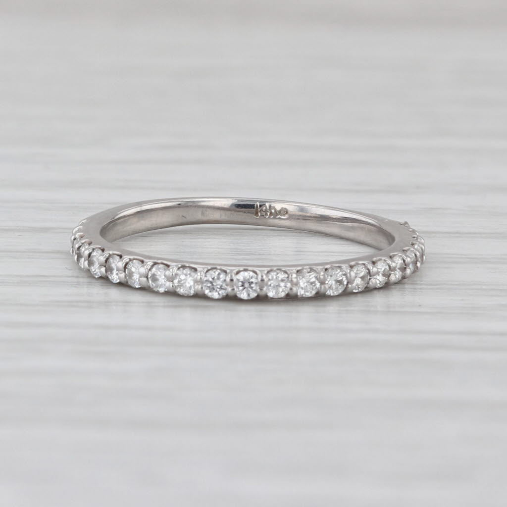 0.33ctw Diamond Wedding Band 14k White Gold Stackable Anniversary Ring Size 5.5