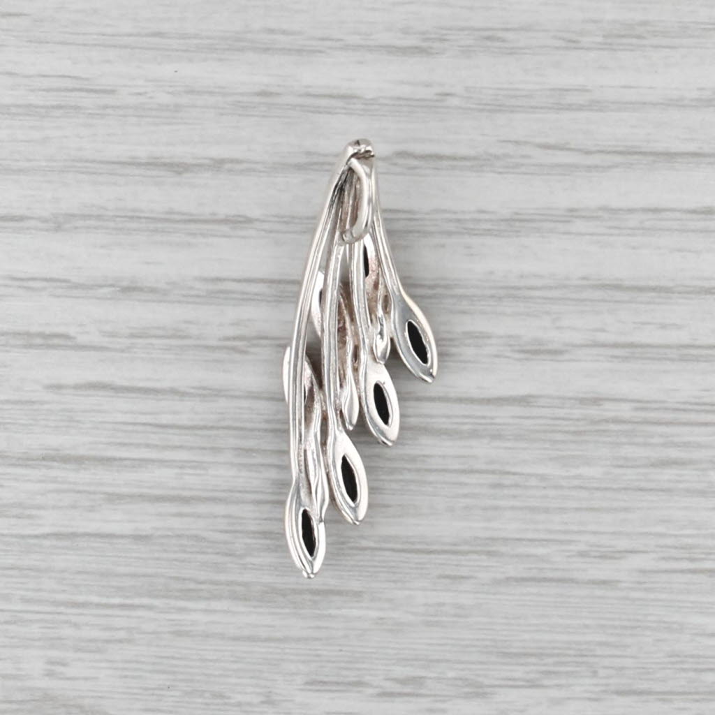 Floral Amber Statement Pendant Sterling Silver