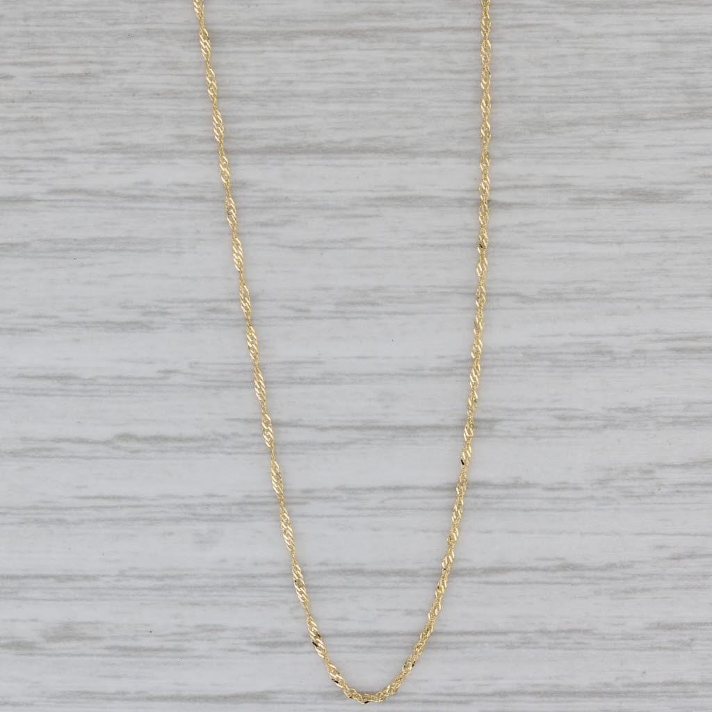 Gray 18" 1mm Singapore Chain Necklace 14k Yellow Gold