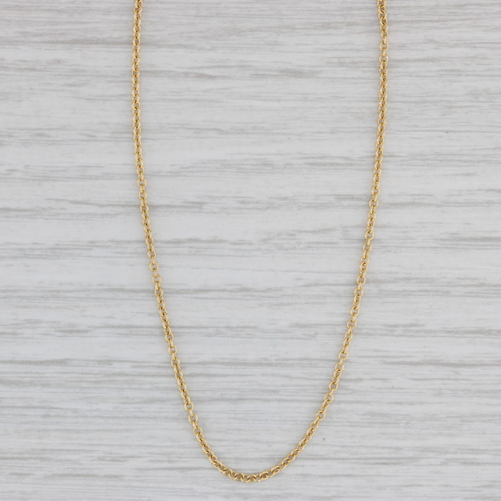 Gray New Cable Chain Necklace 14k Yellow Gold 16" 1.5mm