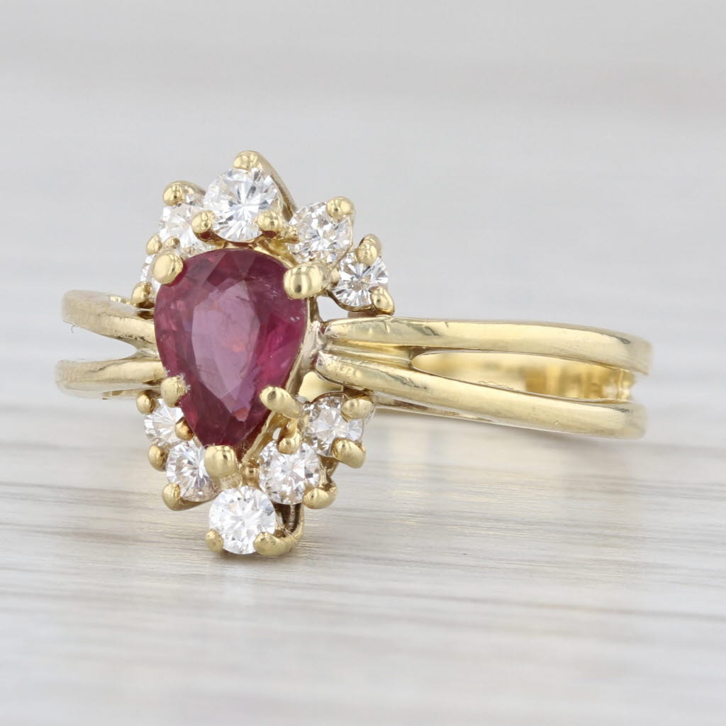 1.12ctw Ruby Diamond Ring 18k Yellow Gold Size 6.75