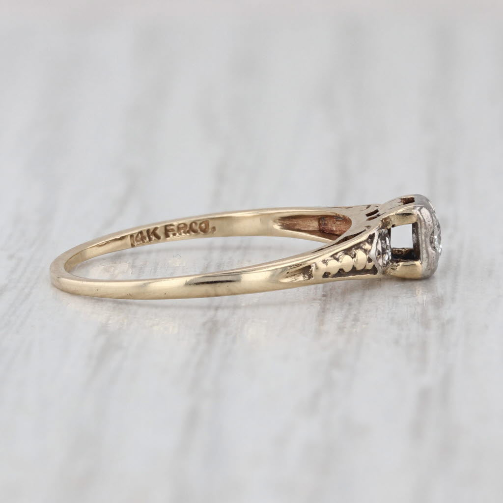 Vintage Diamond Ring 14k Yellow Gold Size 6.5