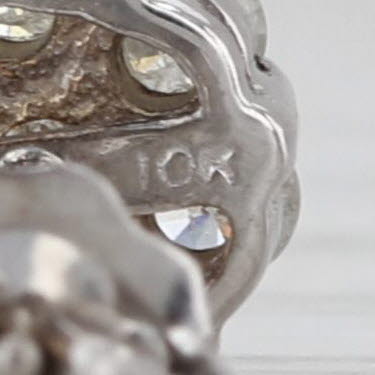 0.42ctw Diamond Cluster Stud Earrings 10k White Gold Round Studs