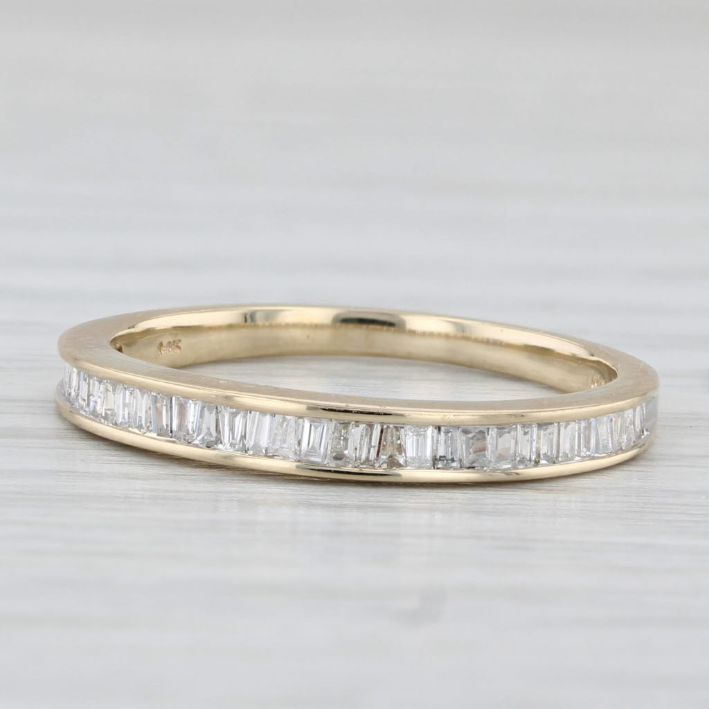 Light Gray 0.35ctw Channel Set Diamond Wedding Band 14k Yellow Gold Stackable Size 7 Ring