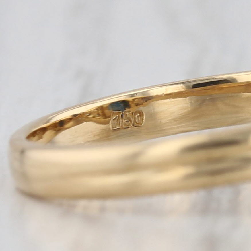 1.22ctw Blue Sapphire Diamond Ring 18k Yellow Gold Size 6.75