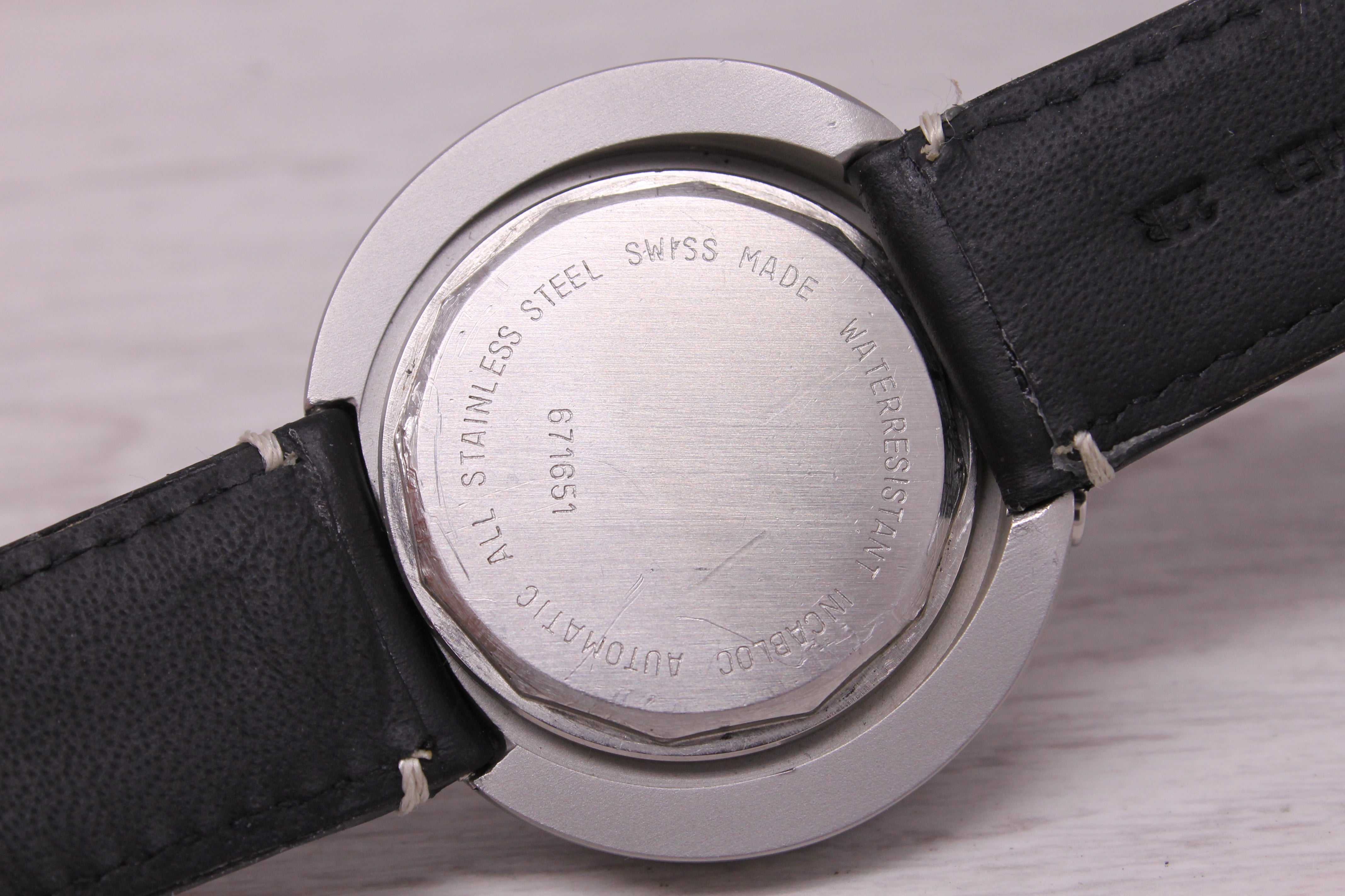 Vintage Benytone Bullhead 46mm Automatic Chronograph Watch Blue Black Funky