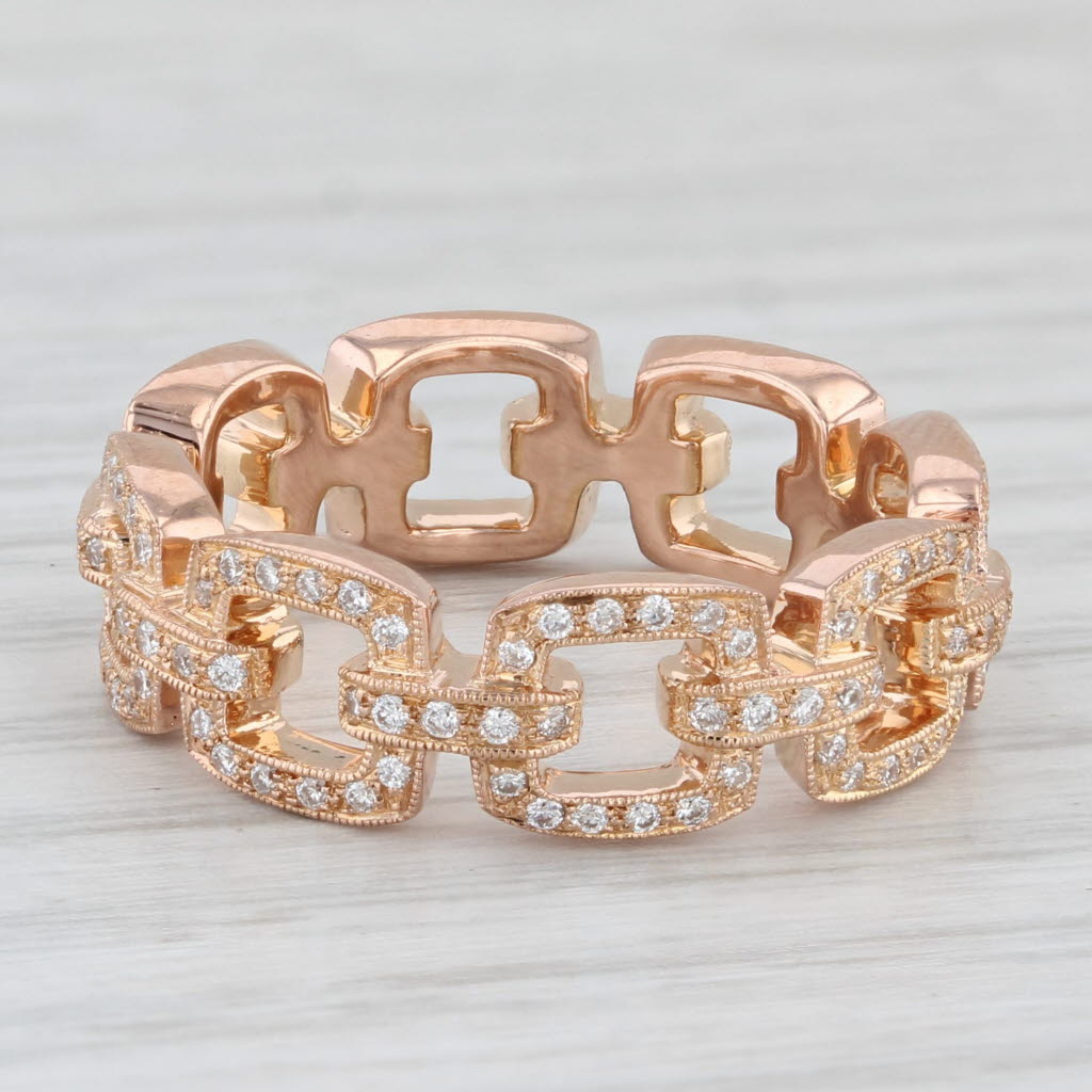 New Beverley K 0.45ctw Diamond Stackable Ring 14k Gold Size 6.5 Wedding Band