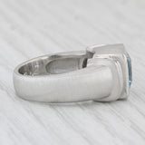 2.45ctw Aquamarine Diamond Ring Platinum Size 6.75 Brushed Finish