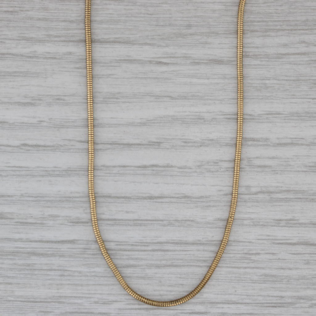Dark Gray Snake Chain Necklace 18k Yellow Gold 16.5" 1.3mm Jewel Smith