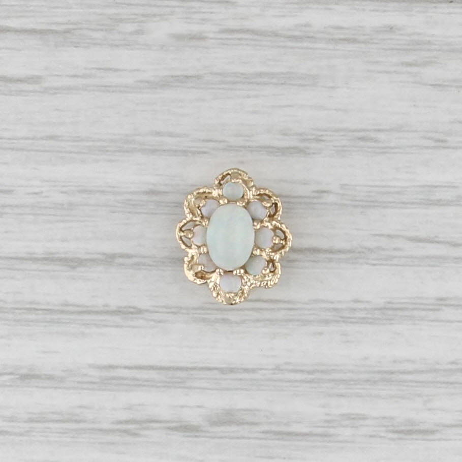Opal Flower Halo Slide Bracelet Charm 14k Gold Vintage Richard Klein