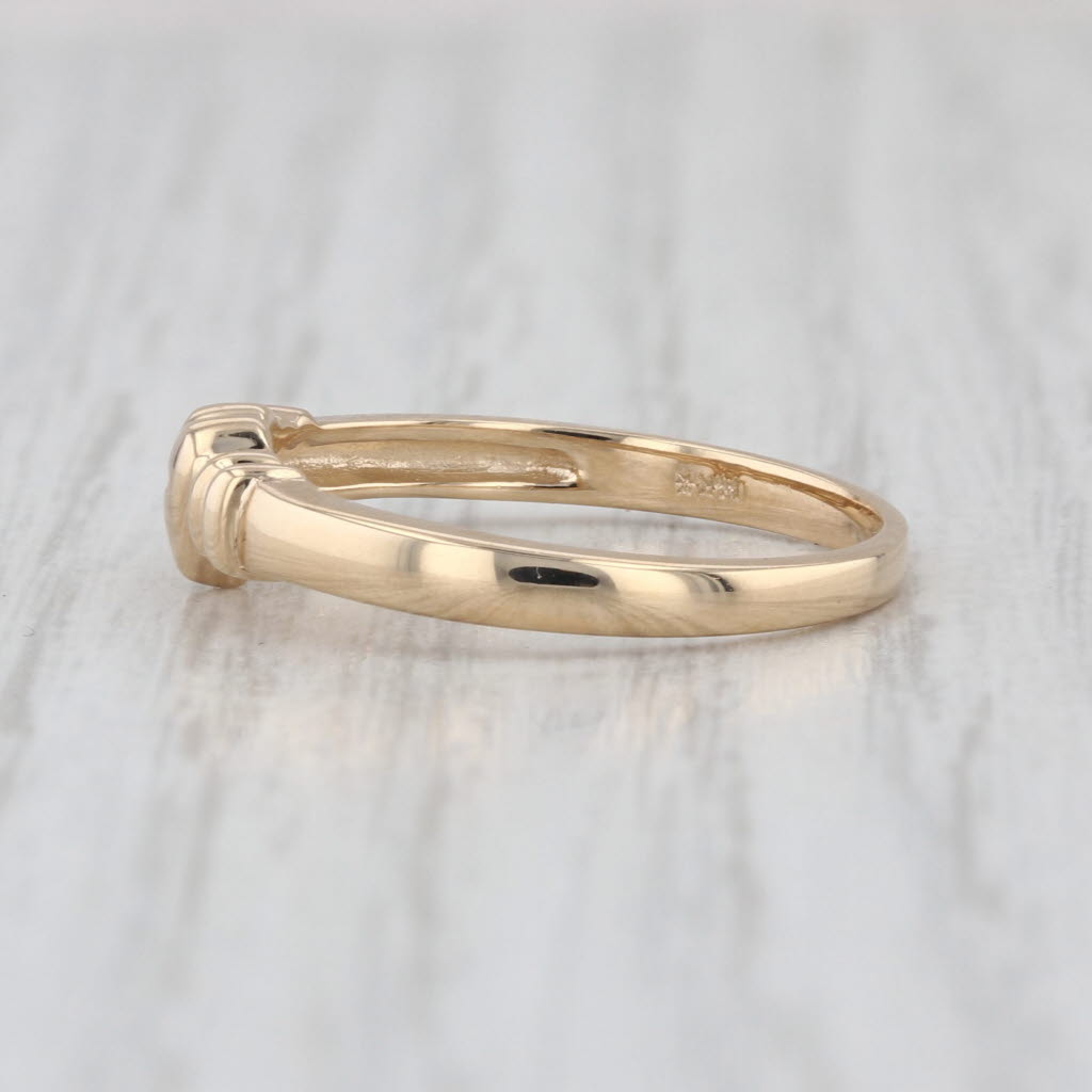 Cross Heart Ring 14k Yellow Gold Size 6.75 Stackable Band
