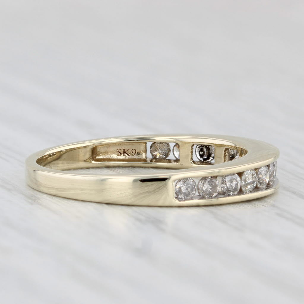 Light Gray 0.45ctw Diamond Wedding Band 10k Yellow Gold Size 7 Stackable Anniversary Ring