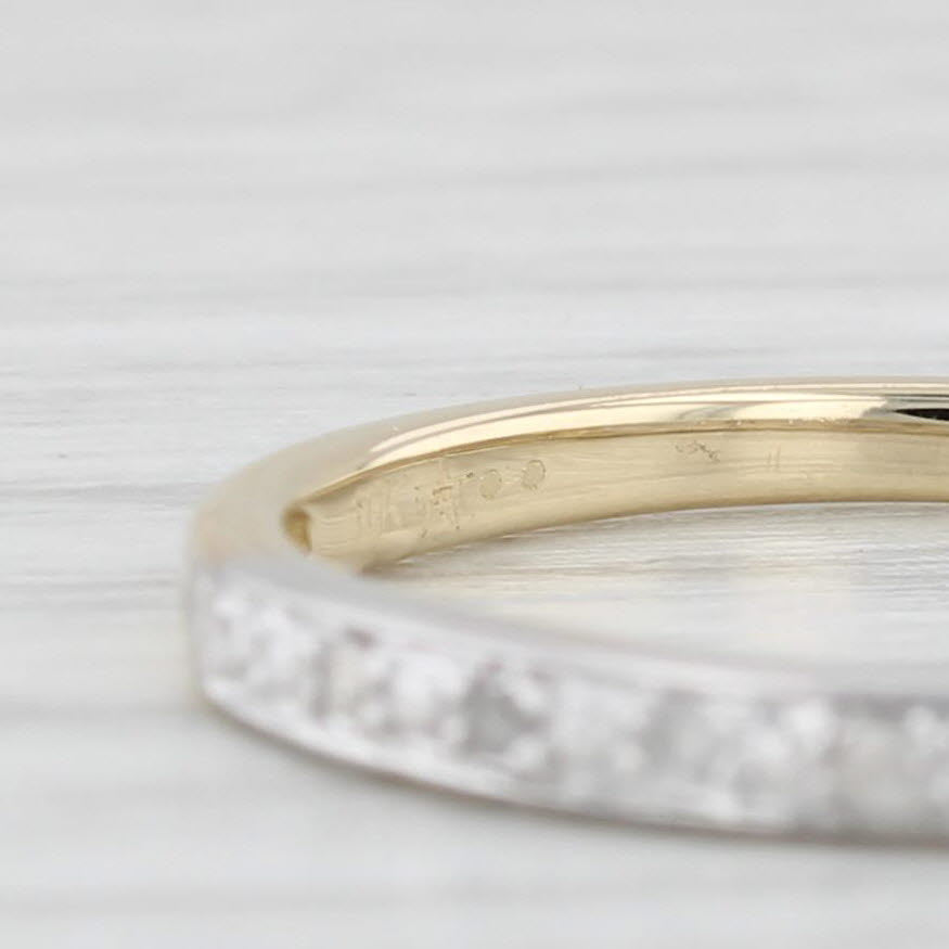 Light Gray Diamond Wedding Band 10k Yellow Gold Size 7 Stackable Ring