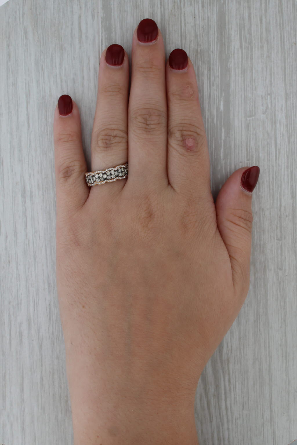 Le Vian 1.15ctw Diamond Ring 14k Rose Gold Size 8.75 Wedding Anniversary Band