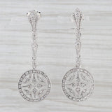 Light Gray 0.24ctw Diamond Dangle Earrings Sterling Silver Ornate Drops