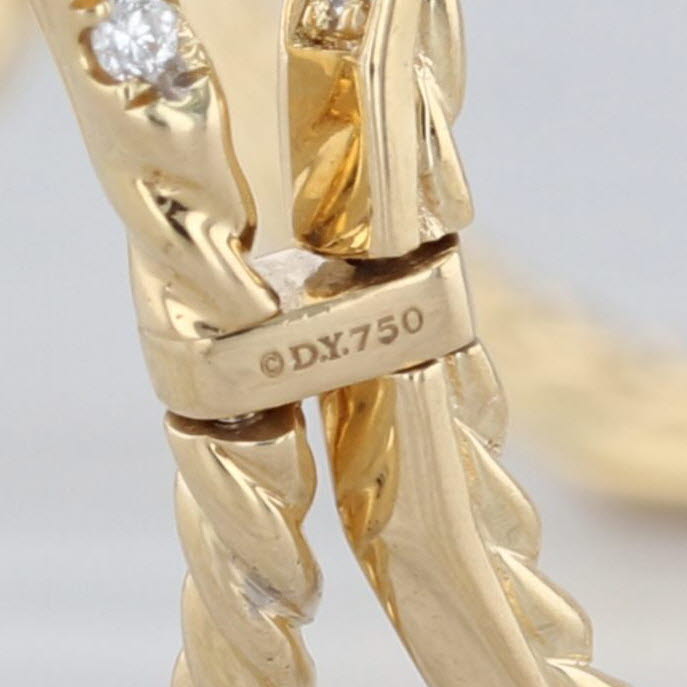 David Yurman 0.75ctw Diamond Stax Open Pave Ring w/ Box 18k Gold Stackable Bands