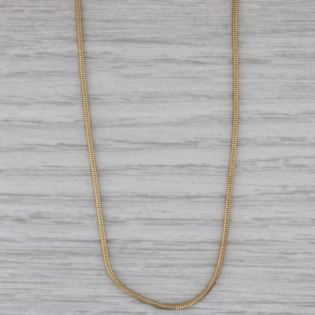 Dark Gray Snake Chain Necklace 18k Yellow Gold 16.5" 1.3mm Jewel Smith