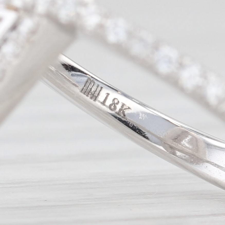 Light Gray New 0.78ctw Diamond Marquise Ring 18k White Gold Size 6.5
