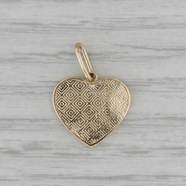 Small Rayed Heart Drop Pendant 14k Yellow Gold Charm