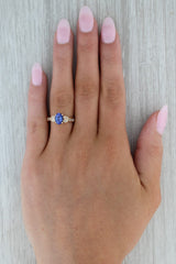 Rosy Brown 1.40ctw Oval Tanzanite Diamond Heart Ring 14k Yellow Gold Size 7.5