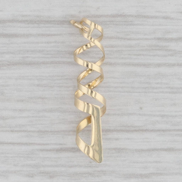 Small Twist Coil Spiral Pendant Charm 14k Yellow Gold