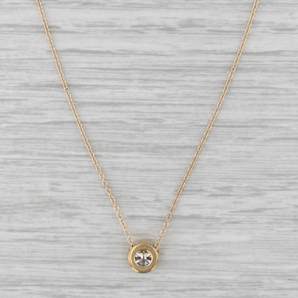 New IGI 0.52ct Lab Grown Diamond Solitaire Pendant Necklace 10k Yellow Gold