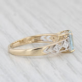 0.75ct Aquamarine Solitaire Ring 14k Yellow Gold Size 7 Diamond Accents
