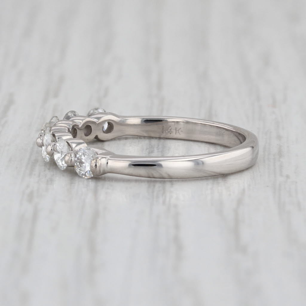 1ctw Diamond Wedding Anniversary Ring 14k White Gold Size 8 Band Stackable