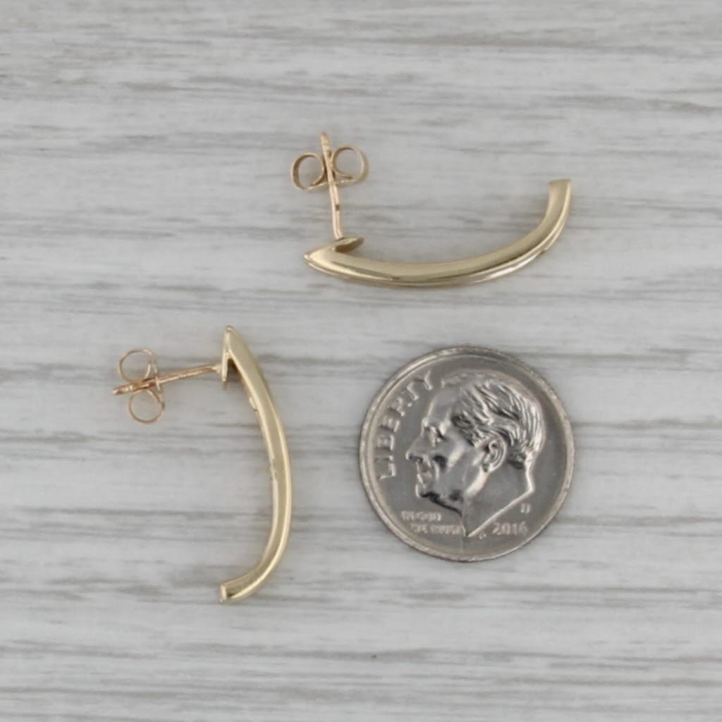 0.35ctw Diamond Journey J-Hook Earrings 14k Yellow Gold Drops