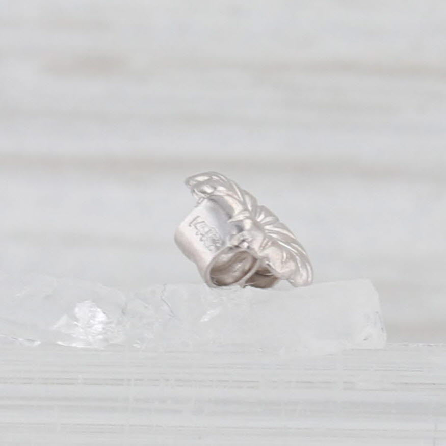 Light Gray 0.25ctw Diamond Bow Drop Earrings 14k White Gold