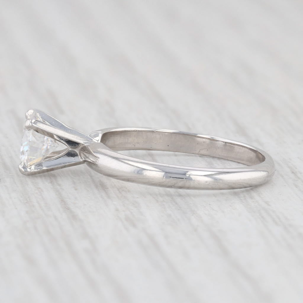 New 0.70ct Moissanite Engagement Ring Platinum Round Solitaire Size 5.5