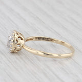 0.15ctw Diamond Cluster Halo Engagement Ring 10k Yellow Gold Size 7