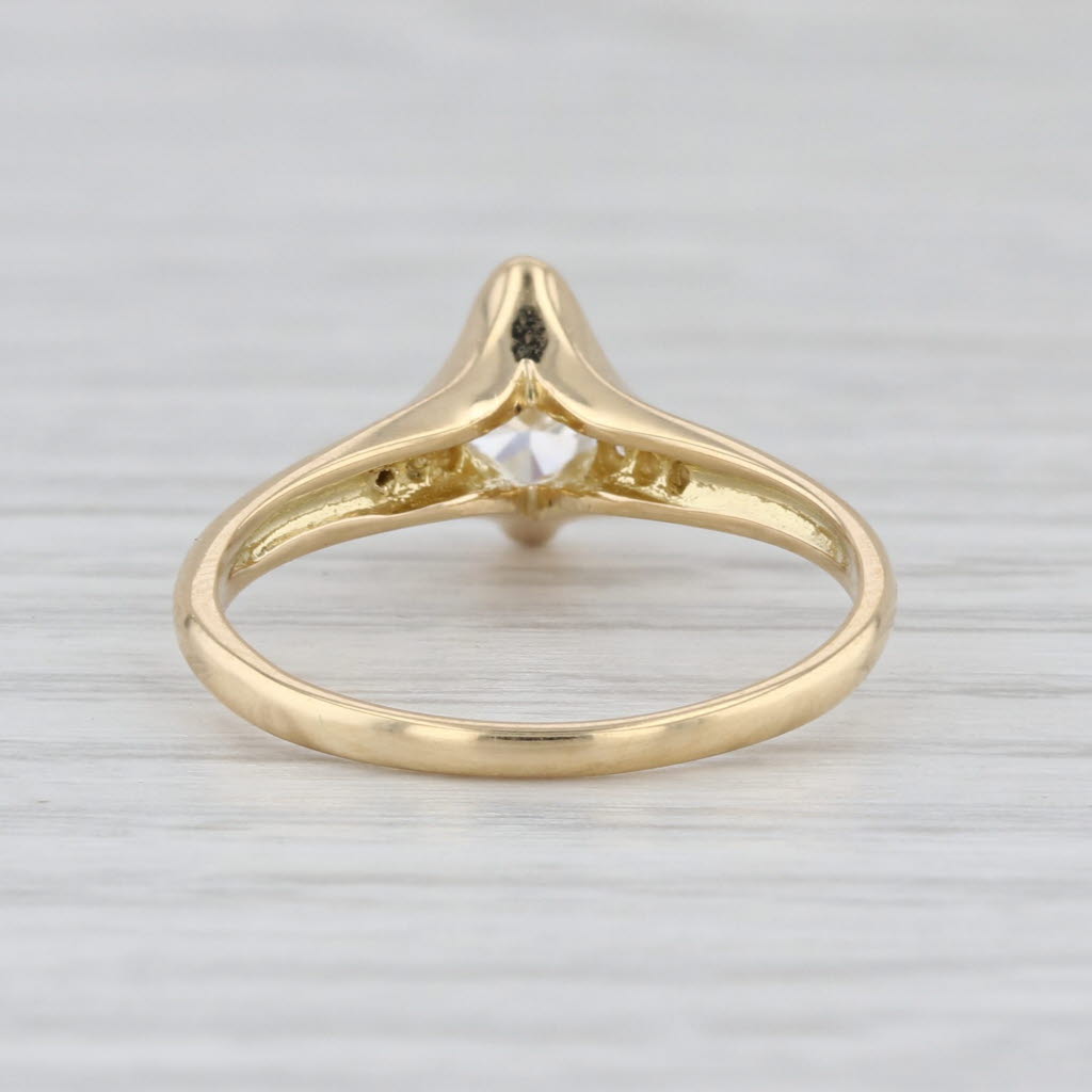 0.39ctw Marquise Diamond Engagement Ring 18k Yellow Gold Size 6.5