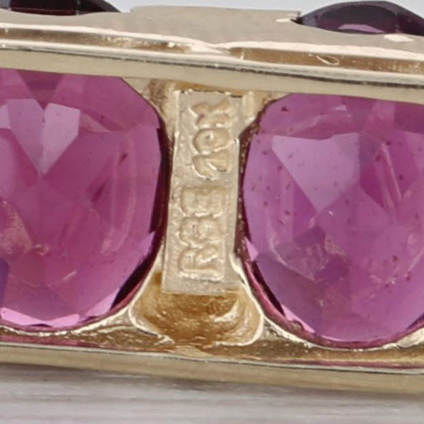 3ctw Rhodolite Garnet 3-Stone Pendant 10k Yellow Gold