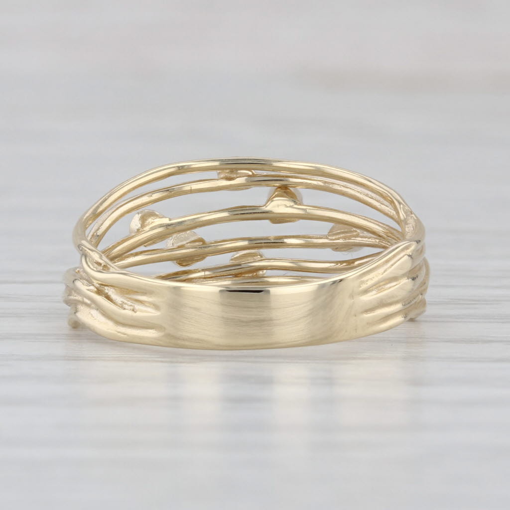 Diamond Dots Orbit Multiband Ring 14k Yellow Gold Size 8-8.25