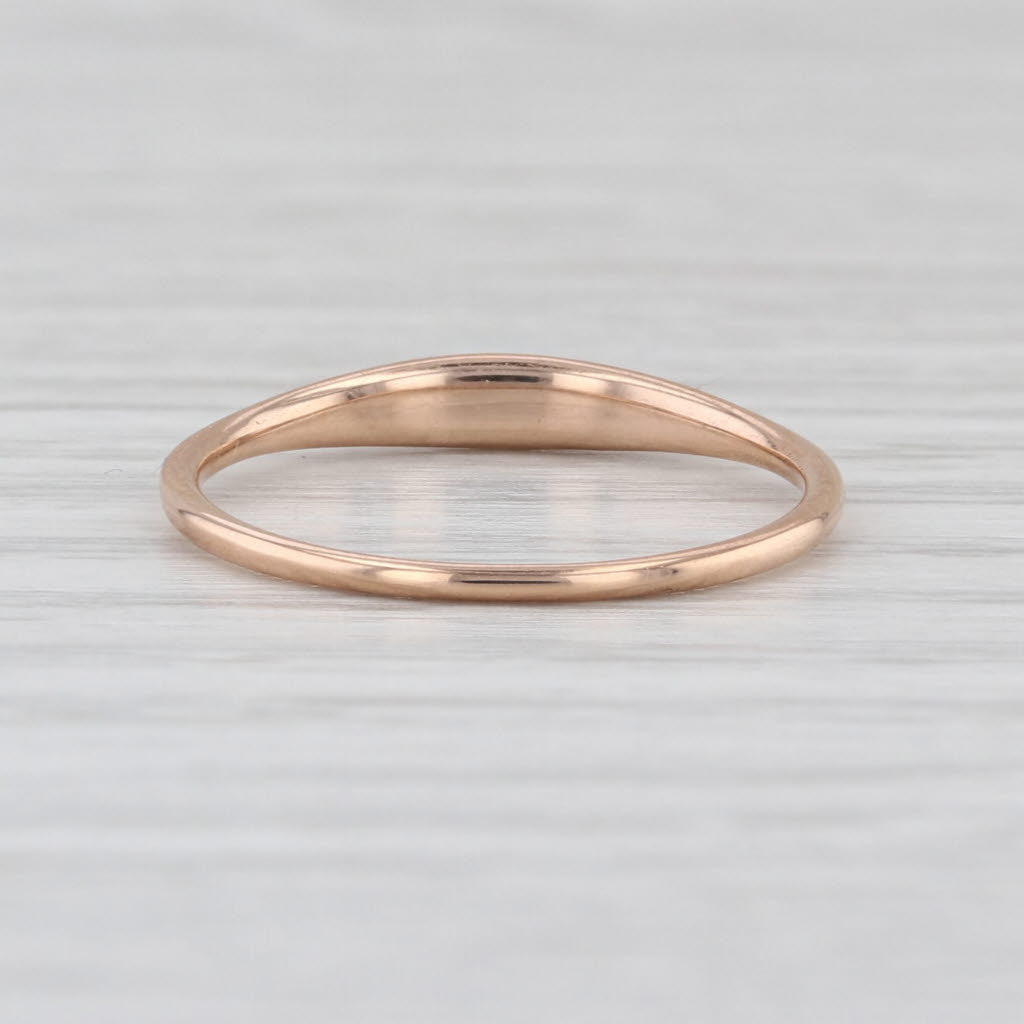 Ferkos 0.08ctw Diamond 14k Rose Gold Ring Size 7 Wedding Band Stackable