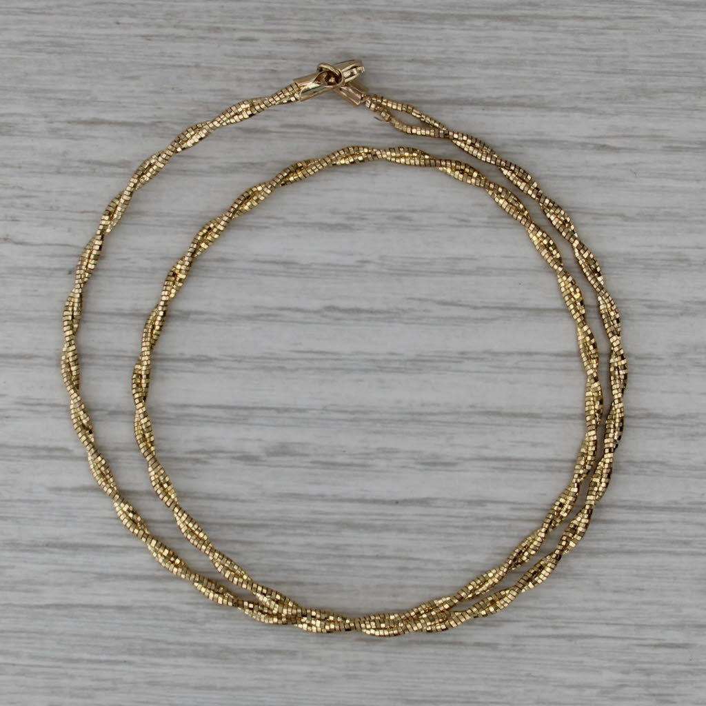 Woven Snake Chains Necklace 14k Yellow Gold 16.25" 2.3mm