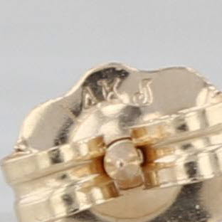 Light Green Glass Imitation Peridot Stud Earrings 14k Yellow Gold Studs