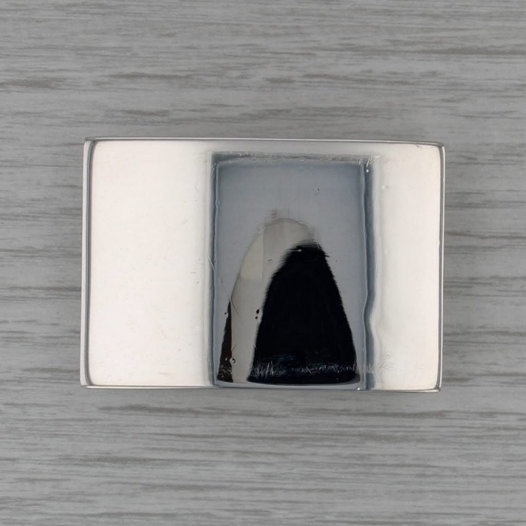 Engravable Rectangle Belt Buckle Sterling Silver 34.5 x 49.2mm Italian