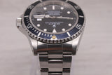 Dark Gray Vintage 1991 Rolex Submariner 16610 Mens 40mm Steel Divers Watch w Box Hang Tag