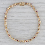 1.55ctw Ruby Diamond Tennis Bracelet 10k Yellow Gold 7" 4mm