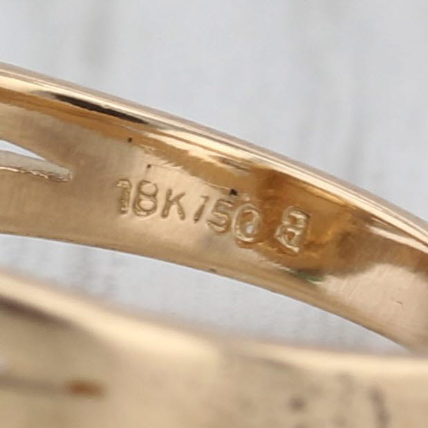 Green Jadeite Jade Cabochon 0.20ctw Diamond Ring 18k Yellow Gold Size 6.75