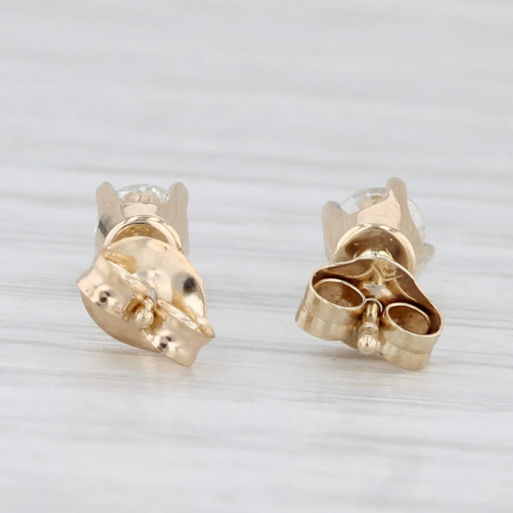 Light Gray 0.40ctw Diamond Stud Earrings 14k Yellow Gold Round Solitaire Studs