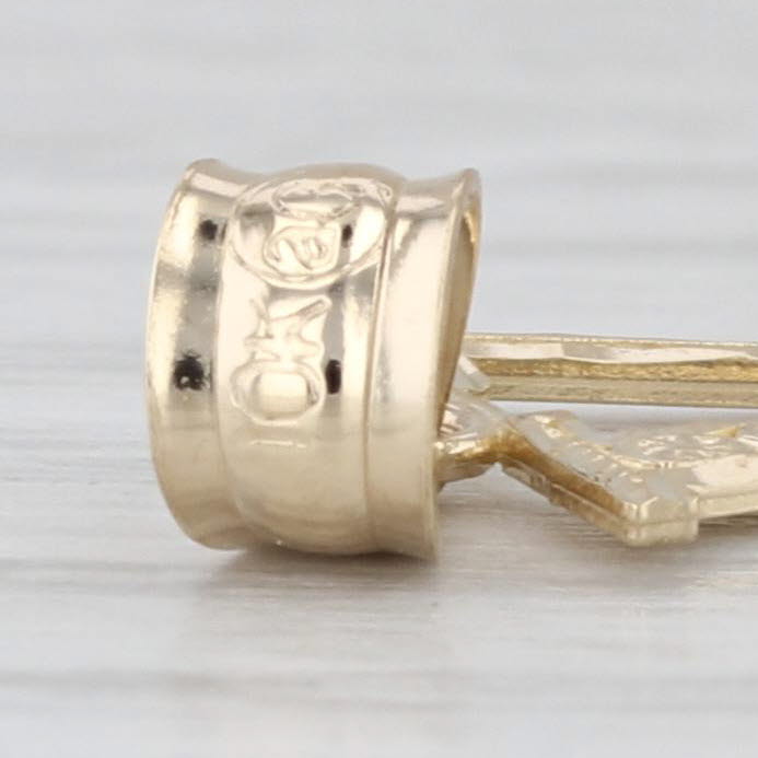 Letter Initial "V" Pendant 10k Yellow Gold Small Drop